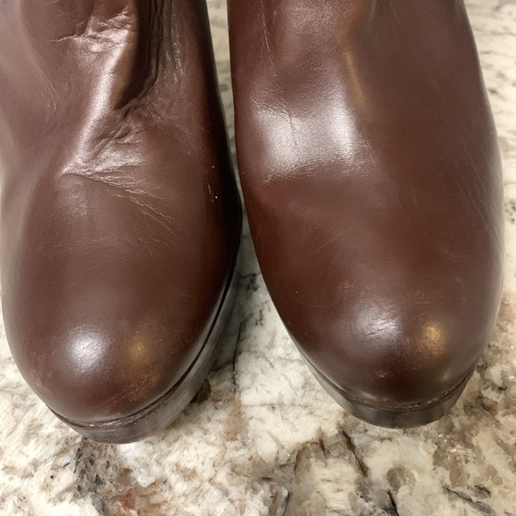 Stuart Weiztman Brown “Gran” Leather Ankle Booties - Picture 14 of 16